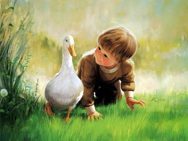 Just Ducky Early Childhood by Donald Zolan - A beautiful oil painting 'Just Ducky' (1991), with a little boy and elegant goose on the lawn, bathed in sunlight, from the splendid collection the 'Early Childhood' by the American artist Donald Zolan (1937-2009), who depicts the charming discoveries of childhood among the beauty of nature. - , just, ducky, duckies, childhood, childhoods, Donald, Zolan, art, arts, holidays, holiday, beautiful, paintings, oil, painting, 1991, little, boy, boys, elegant, goose, geese, lawn, lawns, sunlight, splendid, collection, collections, American, artist, artists, 1937, 2009, charming, discoveries, discovery, beauty, beauties, nature, natures - A beautiful oil painting 'Just Ducky' (1991), with a little boy and elegant goose on the lawn, bathed in sunlight, from the splendid collection the 'Early Childhood' by the American artist Donald Zolan (1937-2009), who depicts the charming discoveries of childhood among the beauty of nature. Resuelve rompecabezas en línea gratis Just Ducky Early Childhood by Donald Zolan juegos puzzle o enviar Just Ducky Early Childhood by Donald Zolan juego de puzzle tarjetas electrónicas de felicitación  de puzzles-games.eu.. Just Ducky Early Childhood by Donald Zolan puzzle, puzzles, rompecabezas juegos, puzzles-games.eu, juegos de puzzle, juegos en línea del rompecabezas, juegos gratis puzzle, juegos en línea gratis rompecabezas, Just Ducky Early Childhood by Donald Zolan juego de puzzle gratuito, Just Ducky Early Childhood by Donald Zolan juego de rompecabezas en línea, jigsaw puzzles, Just Ducky Early Childhood by Donald Zolan jigsaw puzzle, jigsaw puzzle games, jigsaw puzzles games, Just Ducky Early Childhood by Donald Zolan rompecabezas de juego tarjeta electrónica, juegos de puzzles tarjetas electrónicas, Just Ducky Early Childhood by Donald Zolan puzzle tarjeta electrónica de felicitación
