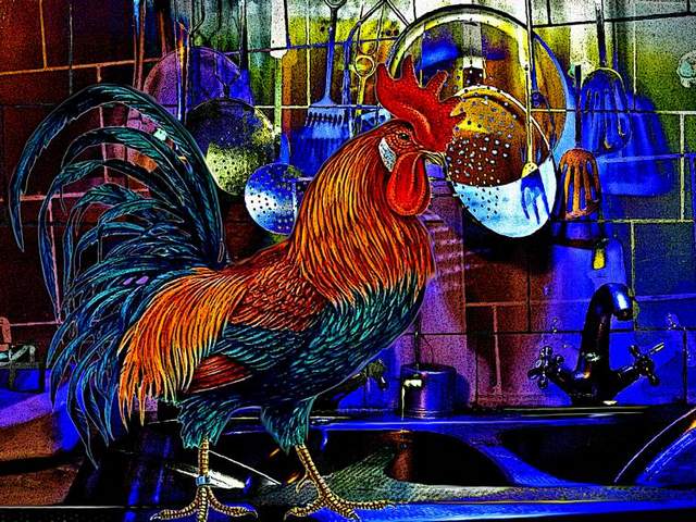 Rooster in the Kitchen by Vadim Basov - 'Rooster in the Kitchen' (2015) is a lovely painting on canvas in expressionism genre by Vadim Basov, born on January, 20, 1942, who lives in Saratov, Russia. In education Vadim Basov is an electrician, but a professional with creative vision and a wealth of experience in many spheres of human activity as psychologist, writer, restaurant musician, photographer, a scientist yogi, traveler. Vadim Basov shows interest in fine art when he was 70 years old, and as an artist he recently becomes famous with more than 100 works. Computer technologies allow him to experiment on color compositions without raising the cost with canvas and paints, but preserving pleasant perception for handmade. - , rooster, roosters, kitchen, kitchens, Vadim, Basov, art, arts, 2015, lovely, painting, paintings, canvas, expressionism, genre, January, 1942, Saratov, Russia, education, electrician, professional, creative, vision, experience, spheres, human, activity, psychologist, writer, restaurant, musician, photographer, scientist, yogi, traveler, interest, artist, artists, famous, works, work, computer, technologies, technology, color, compositions, composition, cost, canvas, paints, paint, pleasant, perception, handmade - 'Rooster in the Kitchen' (2015) is a lovely painting on canvas in expressionism genre by Vadim Basov, born on January, 20, 1942, who lives in Saratov, Russia. In education Vadim Basov is an electrician, but a professional with creative vision and a wealth of experience in many spheres of human activity as psychologist, writer, restaurant musician, photographer, a scientist yogi, traveler. Vadim Basov shows interest in fine art when he was 70 years old, and as an artist he recently becomes famous with more than 100 works. Computer technologies allow him to experiment on color compositions without raising the cost with canvas and paints, but preserving pleasant perception for handmade. Lösen Sie kostenlose Rooster in the Kitchen by Vadim Basov Online Puzzle Spiele oder senden Sie Rooster in the Kitchen by Vadim Basov Puzzle Spiel Gruß ecards  from puzzles-games.eu.. Rooster in the Kitchen by Vadim Basov puzzle, Rätsel, puzzles, Puzzle Spiele, puzzles-games.eu, puzzle games, Online Puzzle Spiele, kostenlose Puzzle Spiele, kostenlose Online Puzzle Spiele, Rooster in the Kitchen by Vadim Basov kostenlose Puzzle Spiel, Rooster in the Kitchen by Vadim Basov Online Puzzle Spiel, jigsaw puzzles, Rooster in the Kitchen by Vadim Basov jigsaw puzzle, jigsaw puzzle games, jigsaw puzzles games, Rooster in the Kitchen by Vadim Basov Puzzle Spiel ecard, Puzzles Spiele ecards, Rooster in the Kitchen by Vadim Basov Puzzle Spiel Gruß ecards