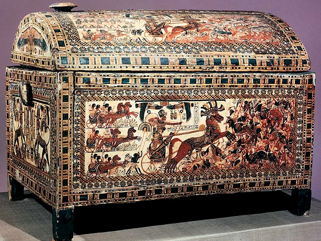 Tutankhamun Painted Wooden Chest from Tomb in Valley of the Kings Thebes Egypt - Painted wooden chest from the tomb of the Egyptian pharaoh Tutankhamun, discovered in Valley of the Kings, Thebes, Egypt. The paintings on the stucco show the destruction of Asians, the massacre of the Nubians by King Tut, who is depicted on a large chariot, drawn by his racing steeds, followed by troops and by slaves. - , Tutankhamun, wooden, chest, chests, paintings, painting, stucco, stuccoes, tomb, tombs, Valley, valleys, Kings, king, Thebes, Egypt, art, arts, places, place, travel, travels, trip, trips, tour, tours, Egyptian, pharaoh, pharaohs, destruction, destructions, Asians, massacre, massacres, Nubians, King, kings, Tut, chariot, chariots, racing, steeds, steed, troops, troop, slaves, slave - Painted wooden chest from the tomb of the Egyptian pharaoh Tutankhamun, discovered in Valley of the Kings, Thebes, Egypt. The paintings on the stucco show the destruction of Asians, the massacre of the Nubians by King Tut, who is depicted on a large chariot, drawn by his racing steeds, followed by troops and by slaves. Solve free online Tutankhamun Painted Wooden Chest from Tomb in Valley of the Kings Thebes Egypt puzzle games or send Tutankhamun Painted Wooden Chest from Tomb in Valley of the Kings Thebes Egypt puzzle game greeting ecards  from puzzles-games.eu.. Tutankhamun Painted Wooden Chest from Tomb in Valley of the Kings Thebes Egypt puzzle, puzzles, puzzles games, puzzles-games.eu, puzzle games, online puzzle games, free puzzle games, free online puzzle games, Tutankhamun Painted Wooden Chest from Tomb in Valley of the Kings Thebes Egypt free puzzle game, Tutankhamun Painted Wooden Chest from Tomb in Valley of the Kings Thebes Egypt online puzzle game, jigsaw puzzles, Tutankhamun Painted Wooden Chest from Tomb in Valley of the Kings Thebes Egypt jigsaw puzzle, jigsaw puzzle games, jigsaw puzzles games, Tutankhamun Painted Wooden Chest from Tomb in Valley of the Kings Thebes Egypt puzzle game ecard, puzzles games ecards, Tutankhamun Painted Wooden Chest from Tomb in Valley of the Kings Thebes Egypt puzzle game greeting ecard
