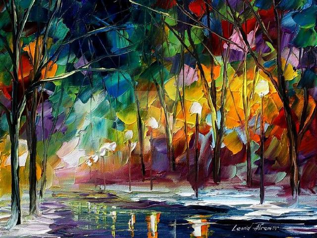 Winter Park by Leonid Afremov - In this fascinating painting 'Winter Park', Leonid Afremov depicts with his bright color palette the time at the border of seasons, where autumn and winter meet.<br />
There is still a lot of yellow foliages on the trees, illuminated with a delicate light, but on the sidewalk there are white stripes of freshly fallen snow. The asphalt is glistening by the rain, that gradually turns into the snow. - , winter, park, parks, Leonid, Afremov, art, arts, nature, natures, fascinating, painting, paintings, bright, color, palette, time, border, borders, seasons, season, autumn, winter, yellow, foliages, foliage, trees, tree, delicate, light, lights, sidewalk, stripes, stripe, snow, asphalt, rain, snow - In this fascinating painting 'Winter Park', Leonid Afremov depicts with his bright color palette the time at the border of seasons, where autumn and winter meet.<br />
There is still a lot of yellow foliages on the trees, illuminated with a delicate light, but on the sidewalk there are white stripes of freshly fallen snow. The asphalt is glistening by the rain, that gradually turns into the snow. Решайте бесплатные онлайн Winter Park by Leonid Afremov пазлы игры или отправьте Winter Park by Leonid Afremov пазл игру приветственную открытку  из puzzles-games.eu.. Winter Park by Leonid Afremov пазл, пазлы, пазлы игры, puzzles-games.eu, пазл игры, онлайн пазл игры, игры пазлы бесплатно, бесплатно онлайн пазл игры, Winter Park by Leonid Afremov бесплатно пазл игра, Winter Park by Leonid Afremov онлайн пазл игра , jigsaw puzzles, Winter Park by Leonid Afremov jigsaw puzzle, jigsaw puzzle games, jigsaw puzzles games, Winter Park by Leonid Afremov пазл игра открытка, пазлы игры открытки, Winter Park by Leonid Afremov пазл игра приветственная открытка