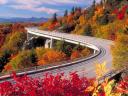 Linn Cove Viaduct on Blue Ridge Parkway North Carolina in Fall