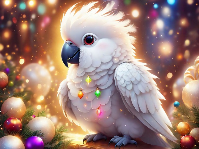 Christmas Parrot - Cute small white parrot, sitting among glowing Christmas decorations.<br />
The tiny Budgie is one of the smallest species of true parrots and one of the most popular of all the pet species among birds. They are generally inquisitive, social birds that are relatively easy to keep. - , Christmas, parrot, parrots, animals, animal, holidays, holiday, tiny, Budgie, Budgies, species, specie, popular, pet, pets, birds, bird, inquisitive, social - Cute small white parrot, sitting among glowing Christmas decorations.<br />
The tiny Budgie is one of the smallest species of true parrots and one of the most popular of all the pet species among birds. They are generally inquisitive, social birds that are relatively easy to keep. Lösen Sie kostenlose Christmas Parrot Online Puzzle Spiele oder senden Sie Christmas Parrot Puzzle Spiel Gruß ecards  from puzzles-games.eu.. Christmas Parrot puzzle, Rätsel, puzzles, Puzzle Spiele, puzzles-games.eu, puzzle games, Online Puzzle Spiele, kostenlose Puzzle Spiele, kostenlose Online Puzzle Spiele, Christmas Parrot kostenlose Puzzle Spiel, Christmas Parrot Online Puzzle Spiel, jigsaw puzzles, Christmas Parrot jigsaw puzzle, jigsaw puzzle games, jigsaw puzzles games, Christmas Parrot Puzzle Spiel ecard, Puzzles Spiele ecards, Christmas Parrot Puzzle Spiel Gruß ecards