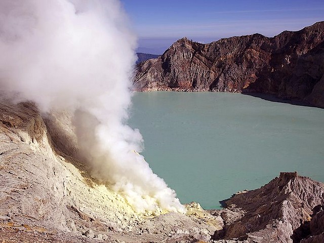 Volcano Indonesia Kawah Ijen Active Crater with Acid Lake Puzzle Spiel 
