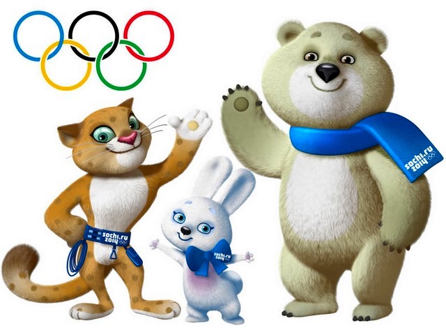 2014 Sochi Winter Olympics Mascots Wallpaper juego de puzzle 