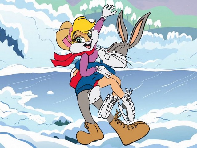 Bugs Bunny and Lola on Ice Wallpaper puzzle game 