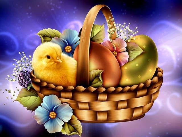 Chick in Easter Basket Wallpaper - Lovely wallpaper featuring cute yellow chick in an elegant wicker Easter basket, filled with beautiful colorful eggs and spring flowers. - , chick, chicken, Easter, basket, baskets, wallpaper, wallpapers, cartoon, cartoons, holiday, holidays, lovely, cute, yellow, elegant, wicker, beautiful, colorful, eggs, egg, spring, flowers, flower - Lovely wallpaper featuring cute yellow chick in an elegant wicker Easter basket, filled with beautiful colorful eggs and spring flowers. Подреждайте безплатни онлайн Chick in Easter Basket Wallpaper пъзел игри или изпратете Chick in Easter Basket Wallpaper пъзел игра поздравителна картичка  от puzzles-games.eu.. Chick in Easter Basket Wallpaper пъзел, пъзели, пъзели игри, puzzles-games.eu, пъзел игри, online пъзел игри, free пъзел игри, free online пъзел игри, Chick in Easter Basket Wallpaper free пъзел игра, Chick in Easter Basket Wallpaper online пъзел игра, jigsaw puzzles, Chick in Easter Basket Wallpaper jigsaw puzzle, jigsaw puzzle games, jigsaw puzzles games, Chick in Easter Basket Wallpaper пъзел игра картичка, пъзели игри картички, Chick in Easter Basket Wallpaper пъзел игра поздравителна картичка