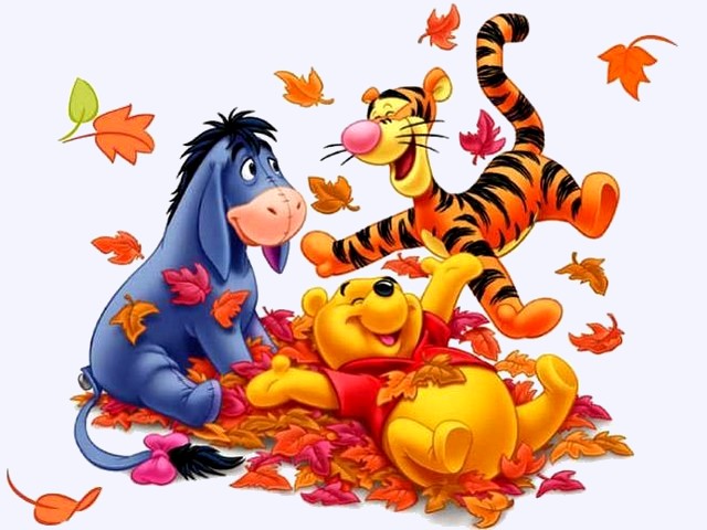Disney Autumn Winnie the Pooh Eeyore and Tigger Wallpaper Puzzle Spiel 