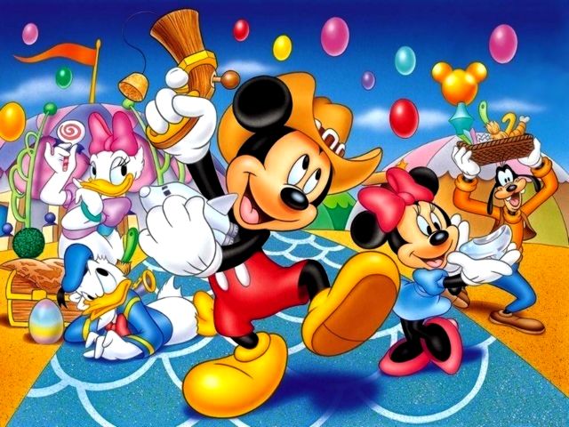 Disney Summer Mickey Mouse and Friends at Festival Wallpaper Puzzle Spiel 
