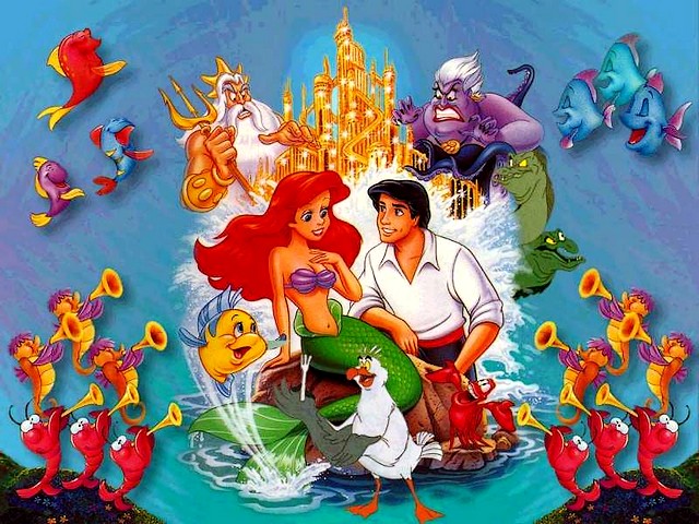 Disney Valentines Day Ariel and Eric Wallpaper пъзел игра 