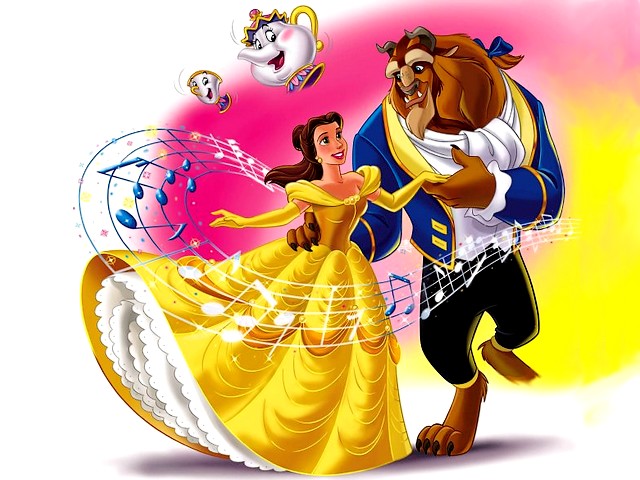 Disney Valentines Day Beauty and the Beast Wallpaper пъзел игра 