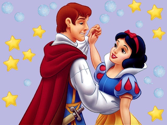Disney Valentines Day Snow White and Prince at Ball Wallpaper пъзел игра 