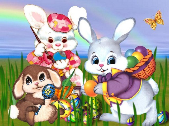 Easter Bunnies Greeting Card пъзел игра 