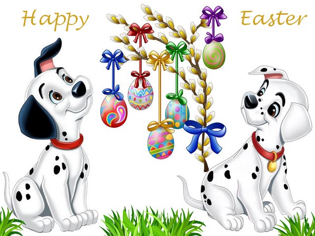 Easter Card with Dalmatians пазл игру 
