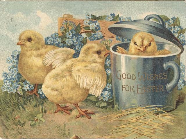 Easter Wishes Vintage Postcard Puzzle Spiel 