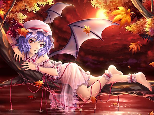 Halloween Anime Bat-Girl Remilia Scarlet from Touhou Wallpaper - Wallpaper for Halloween with an anime bat-girl, in embodiment of Remilia Scarlet, from the 'Imperishable Night', the 8th game for PC of the Japanese Touhou series (2004), which takes place in the mystic oriental land of Gensokyo. Remilia Scarlet is the owner and head of 'Scarlet Devil Mansion', the mistress of Sakuya and Meiling, and the older sister of Flandre. Despite the childlike in her appearance, she has fearsome magical powers and is being known as the dangerous 'Scarlet Devil', but like all vampires she is photosensitive and weakens when is exposed to sunlight. - , Halloween, anime, bat-girl, Remilia, Scarlet, Touhou, wallpaper, wallpapers, cartoon, cartoons, holiday, holidays, embodiment, embodiments, Imperishable, Night, nights, game, games, PC, Japanese, series, serie, 2004, place, places, mystic, oriental, land, lands, Gensokyo, owner, owners, head, heads, Devil, Mansion, mistress, mistresses, Sakuya, Meiling, sister, sisters, Flandre, childlike, appearance, appearances, fearsome, magical, powers, power, dangerous, devil, devils, vampires, vampire, sunlight - Wallpaper for Halloween with an anime bat-girl, in embodiment of Remilia Scarlet, from the 'Imperishable Night', the 8th game for PC of the Japanese Touhou series (2004), which takes place in the mystic oriental land of Gensokyo. Remilia Scarlet is the owner and head of 'Scarlet Devil Mansion', the mistress of Sakuya and Meiling, and the older sister of Flandre. Despite the childlike in her appearance, she has fearsome magical powers and is being known as the dangerous 'Scarlet Devil', but like all vampires she is photosensitive and weakens when is exposed to sunlight. Решайте бесплатные онлайн Halloween Anime Bat-Girl Remilia Scarlet from Touhou Wallpaper пазлы игры или отправьте Halloween Anime Bat-Girl Remilia Scarlet from Touhou Wallpaper пазл игру приветственную открытку  из puzzles-games.eu.. Halloween Anime Bat-Girl Remilia Scarlet from Touhou Wallpaper пазл, пазлы, пазлы игры, puzzles-games.eu, пазл игры, онлайн пазл игры, игры пазлы бесплатно, бесплатно онлайн пазл игры, Halloween Anime Bat-Girl Remilia Scarlet from Touhou Wallpaper бесплатно пазл игра, Halloween Anime Bat-Girl Remilia Scarlet from Touhou Wallpaper онлайн пазл игра , jigsaw puzzles, Halloween Anime Bat-Girl Remilia Scarlet from Touhou Wallpaper jigsaw puzzle, jigsaw puzzle games, jigsaw puzzles games, Halloween Anime Bat-Girl Remilia Scarlet from Touhou Wallpaper пазл игра открытка, пазлы игры открытки, Halloween Anime Bat-Girl Remilia Scarlet from Touhou Wallpaper пазл игра приветственная открытка