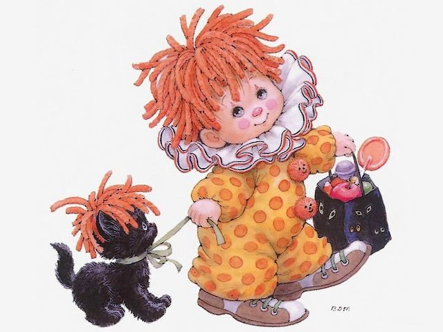 Halloween Morehead Collection Boy with Black Cat Greeting Card puzzle game 