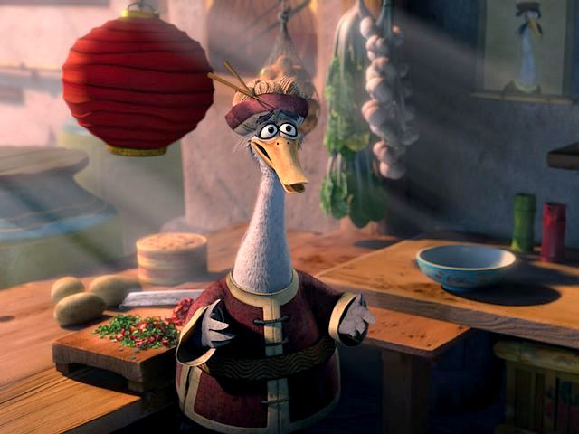 Kung Fu Panda 2 Mr. Ping speaking with Po in the Kitchen puzzle game 