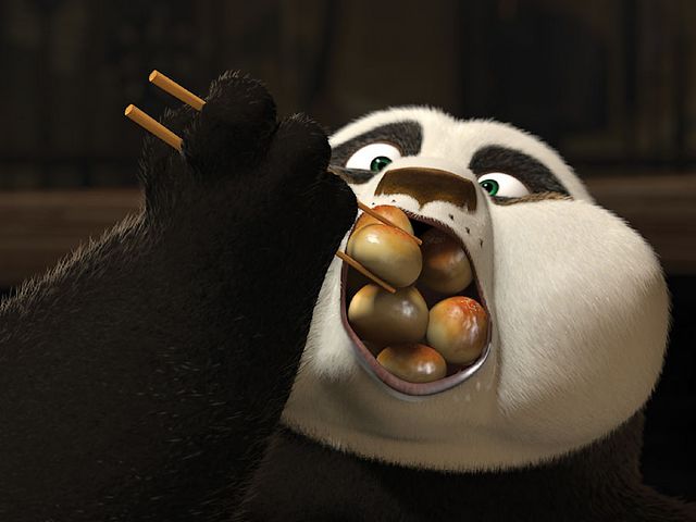 Kung Fu Panda 2 Po with Fourty Buns in Mouth пъзел игра 