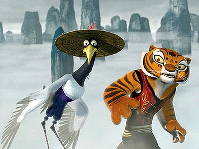 Kung Fu Panda Crane and Tigress on the  way to meet Tai Lung juego de puzzle 