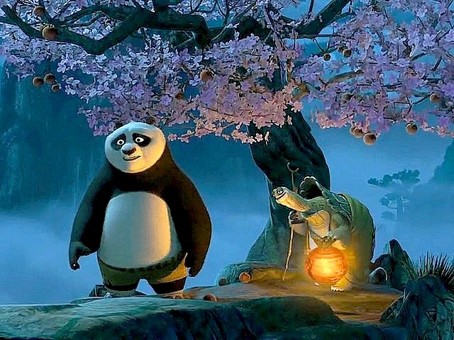 Kung Fu Panda Master Oogway talking with Po пъзел игра 