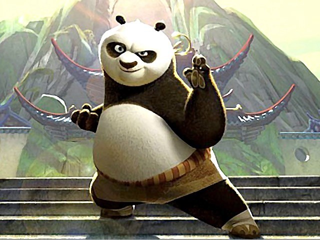 Kung Fu Panda Master Po clenching fists in Panda Style juego de puzzle 