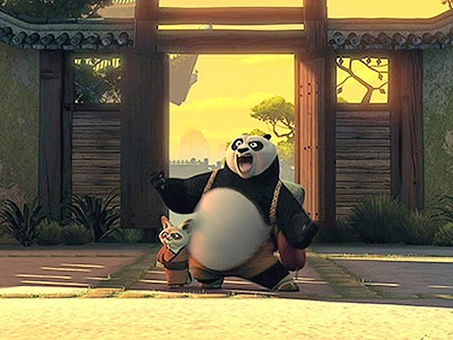 Kung Fu Panda Shifu and Po back to Jade Palace after Training completed пазл игру 