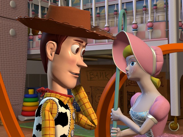Toy Story Bo Peep and Woody - Scene with Bo Peep and Woody, heroes from 'Toy Story', an American feature-length computer-animated adventure film produced by Pixar Animation Studios and released by Walt Disney Pictures (1995). Bo Peep is a porcelain figurine of a shepherdess attached to Molly's bedside lamp, while Woody is a doll of an old-fashioned cowboy sheriff who is the leader of Andy's toys and his favorite toy since kindergarten. - , toy, toys, story, stories, Bo, Peep, Woody, cartoon, cartoons, film, films, movie, movies, picture, pictures, sequel, sequels, serie, series, scene, scenes, heroes, hero, American, feature, length, computer, animated, adventure, Pixar, Animation, Studios, Walt, Disney, Pictures, 1995, porcelain, figurine, figurines, shepherdess, Molly, bedside, lamp, lamps, doll, dolls, old, fashioned, cowboy, sheriff, sheriffs, leader, leaders, Andy, toys, toy, favorite, kindergarten - Scene with Bo Peep and Woody, heroes from 'Toy Story', an American feature-length computer-animated adventure film produced by Pixar Animation Studios and released by Walt Disney Pictures (1995). Bo Peep is a porcelain figurine of a shepherdess attached to Molly's bedside lamp, while Woody is a doll of an old-fashioned cowboy sheriff who is the leader of Andy's toys and his favorite toy since kindergarten. Solve free online Toy Story Bo Peep and Woody puzzle games or send Toy Story Bo Peep and Woody puzzle game greeting ecards  from puzzles-games.eu.. Toy Story Bo Peep and Woody puzzle, puzzles, puzzles games, puzzles-games.eu, puzzle games, online puzzle games, free puzzle games, free online puzzle games, Toy Story Bo Peep and Woody free puzzle game, Toy Story Bo Peep and Woody online puzzle game, jigsaw puzzles, Toy Story Bo Peep and Woody jigsaw puzzle, jigsaw puzzle games, jigsaw puzzles games, Toy Story Bo Peep and Woody puzzle game ecard, puzzles games ecards, Toy Story Bo Peep and Woody puzzle game greeting ecard