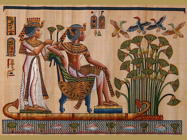 Tutankhamun with his Wife Wallpaper juego de puzzle 