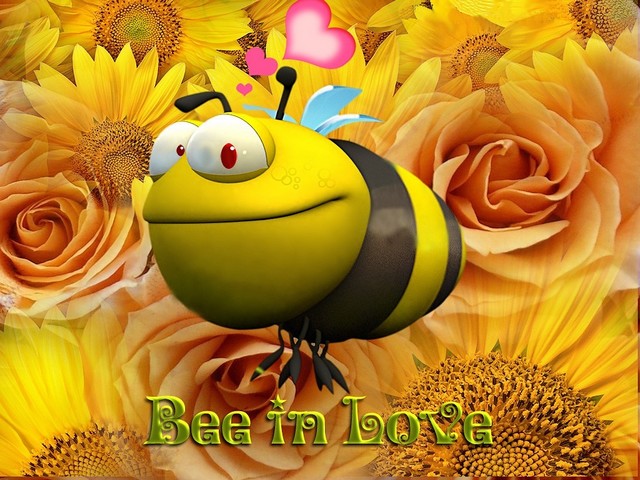 Valentines Day Bee in Love Greeting Card juego de puzzle 