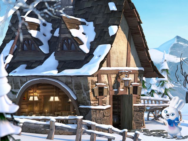 Winter Olympics Sochi 2014 Mascot Bunny Wallpaper Puzzle Spiel 