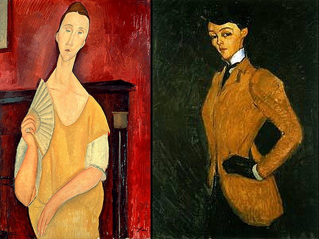 Amadeo Modigliani Lady with Fan and Woman in Yellow Jacket пъзел игра 