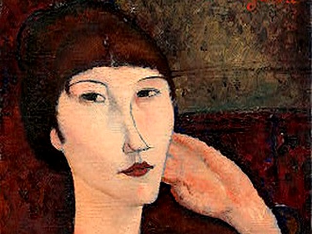 Amedeo Modigliani Adrienne - A fragment of an expressive  portrait of a woman with sad and full of wistful eyes 'Adrienne (Woman with Bangs)' (1917, oil on canvas, The National Gallery of Art, Washington, USA), one among the famous and best paintings by Amedeo Modigliani. - , Amedeo, Modigliani, Adrienne, art, arts, painter, painters, artist, artists, sculptor, sculptors, Expressionist, Expressionists, fragment, fragments, expressive, portrait, portraits, woman, women, sad, full, wistful, eyes, eye, bangs, 1bC - A fragment of an expressive  portrait of a woman with sad and full of wistful eyes 'Adrienne (Woman with Bangs)' (1917, oil on canvas, The National Gallery of Art, Washington, USA), one among the famous and best paintings by Amedeo Modigliani. Solve free online Amedeo Modigliani Adrienne puzzle games or send Amedeo Modigliani Adrienne puzzle game greeting ecards  from puzzles-games.eu.. Amedeo Modigliani Adrienne puzzle, puzzles, puzzles games, puzzles-games.eu, puzzle games, online puzzle games, free puzzle games, free online puzzle games, Amedeo Modigliani Adrienne free puzzle game, Amedeo Modigliani Adrienne online puzzle game, jigsaw puzzles, Amedeo Modigliani Adrienne jigsaw puzzle, jigsaw puzzle games, jigsaw puzzles games, Amedeo Modigliani Adrienne puzzle game ecard, puzzles games ecards, Amedeo Modigliani Adrienne puzzle game greeting ecard