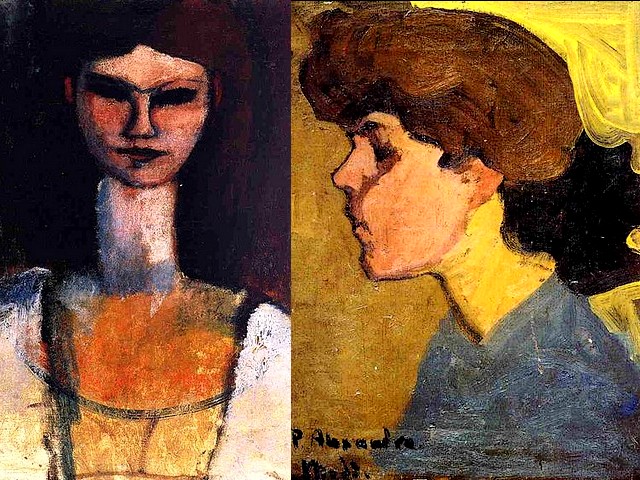 Amedeo Modigliani Bust of a Young Woman and Head of a Woman in Profile - The portrait 'Bust of a Young Woman' ('Buste de jeune femme', 1919, oil on canvas) is the first painting in which Amedeo Modigliani retains only what is essential, with  the characteristic for his work elongated head, nose and neck, a transition towards the sculpture. 'Head of a Woman in Profile' ('Tete de femme de profile', 1917, oil on canvas), dedicated to his friend and patron Paul Alexandre, is a single expressionistic portrait, the only exception to the rule to paint his portraits frontally, with a direct gaze. - , Amedeo, Modigliani, bust, busts, young, woman, women, head, heads, profile, profiles, art, arts, painter, painters, artist, artists, sculptor, sculptors, Expressionist, Expressionists, portrait, portraits, 1919, oil, canvas, first, painting, paintings, essential, characteristic, characteristics, work, works, elongated, heads, head, noses, nose, necks, neck, sculpture, sculptures, 1917, friend, friends, patron, patrons, Paul, Alexandre, single, expressionistic, exception, rule, rules, frontally, direct, gaze, gazes - The portrait 'Bust of a Young Woman' ('Buste de jeune femme', 1919, oil on canvas) is the first painting in which Amedeo Modigliani retains only what is essential, with  the characteristic for his work elongated head, nose and neck, a transition towards the sculpture. 'Head of a Woman in Profile' ('Tete de femme de profile', 1917, oil on canvas), dedicated to his friend and patron Paul Alexandre, is a single expressionistic portrait, the only exception to the rule to paint his portraits frontally, with a direct gaze. Solve free online Amedeo Modigliani Bust of a Young Woman and Head of a Woman in Profile puzzle games or send Amedeo Modigliani Bust of a Young Woman and Head of a Woman in Profile puzzle game greeting ecards  from puzzles-games.eu.. Amedeo Modigliani Bust of a Young Woman and Head of a Woman in Profile puzzle, puzzles, puzzles games, puzzles-games.eu, puzzle games, online puzzle games, free puzzle games, free online puzzle games, Amedeo Modigliani Bust of a Young Woman and Head of a Woman in Profile free puzzle game, Amedeo Modigliani Bust of a Young Woman and Head of a Woman in Profile online puzzle game, jigsaw puzzles, Amedeo Modigliani Bust of a Young Woman and Head of a Woman in Profile jigsaw puzzle, jigsaw puzzle games, jigsaw puzzles games, Amedeo Modigliani Bust of a Young Woman and Head of a Woman in Profile puzzle game ecard, puzzles games ecards, Amedeo Modigliani Bust of a Young Woman and Head of a Woman in Profile puzzle game greeting ecard