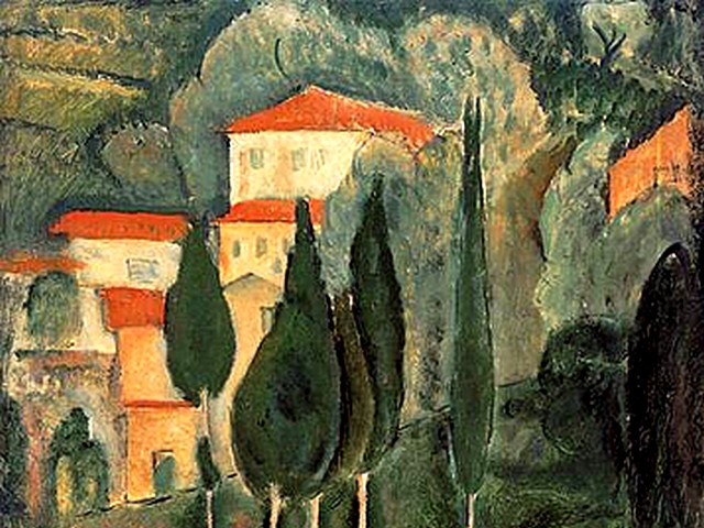 Amedeo Modigliani Landscape Southern France - A fragment of the famous painting 'Landscape Southern France' by Amedeo Modigliani (1919, oil on canvas, Galerie Karsten Greve, Cologne, Germany), one of the total of four landscapes painted early in his career in the spring of 1918 when he spent one year at the Cote d'Azur, South of France. - , Amedeo, Modigliani, landscape, landscapes, Southern, France, art, arts, painter, painters, artist, artists, sculptor, sculptors, Expressionist, Expressionists, fragment, fragments, famous, painting, paintings, 1919, oil, canvas, Galerie, Karsten, Greve, Cologne, Germany, total, early, career, careers, spring, 1918, year, years, Cote, d'Azur, South - A fragment of the famous painting 'Landscape Southern France' by Amedeo Modigliani (1919, oil on canvas, Galerie Karsten Greve, Cologne, Germany), one of the total of four landscapes painted early in his career in the spring of 1918 when he spent one year at the Cote d'Azur, South of France. Solve free online Amedeo Modigliani Landscape Southern France puzzle games or send Amedeo Modigliani Landscape Southern France puzzle game greeting ecards  from puzzles-games.eu.. Amedeo Modigliani Landscape Southern France puzzle, puzzles, puzzles games, puzzles-games.eu, puzzle games, online puzzle games, free puzzle games, free online puzzle games, Amedeo Modigliani Landscape Southern France free puzzle game, Amedeo Modigliani Landscape Southern France online puzzle game, jigsaw puzzles, Amedeo Modigliani Landscape Southern France jigsaw puzzle, jigsaw puzzle games, jigsaw puzzles games, Amedeo Modigliani Landscape Southern France puzzle game ecard, puzzles games ecards, Amedeo Modigliani Landscape Southern France puzzle game greeting ecard