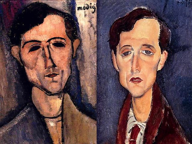 Amedeo Modigliani Portrait of a Poet and Franz Hellens - Two masterpieces by Amedeo Modigliani 'Portrait of a Poet' (aka 'Man's head', 1915, oil on canvas, Detroit Institute of the Arts, USA) and 'Franz Hellens' (1919, oil on canvas, private collection), a portrait of Frederic van Ermengem (1881-1972), a Belgian novelist, poet, critic and a famous figure of the Belgian magic realism. - , Amedeo, Modigliani, portrait, portraits, poet, poets, Franz, Hellens, art, arts, painter, painters, artist, artists, sculptor, sculptors, Expressionist, Expressionists, masterpieces, masterpiece, 1915, oil, canvas, canvases, Detroit, Institute, institutes, USA, 1919, private, collection, collections, Frederic, van, Ermengem, 1881-1972, Belgian, novelist, novelists, poet, poets, critic, critics, famous, figure, figures, magic, realism - Two masterpieces by Amedeo Modigliani 'Portrait of a Poet' (aka 'Man's head', 1915, oil on canvas, Detroit Institute of the Arts, USA) and 'Franz Hellens' (1919, oil on canvas, private collection), a portrait of Frederic van Ermengem (1881-1972), a Belgian novelist, poet, critic and a famous figure of the Belgian magic realism. Решайте бесплатные онлайн Amedeo Modigliani Portrait of a Poet and Franz Hellens пазлы игры или отправьте Amedeo Modigliani Portrait of a Poet and Franz Hellens пазл игру приветственную открытку  из puzzles-games.eu.. Amedeo Modigliani Portrait of a Poet and Franz Hellens пазл, пазлы, пазлы игры, puzzles-games.eu, пазл игры, онлайн пазл игры, игры пазлы бесплатно, бесплатно онлайн пазл игры, Amedeo Modigliani Portrait of a Poet and Franz Hellens бесплатно пазл игра, Amedeo Modigliani Portrait of a Poet and Franz Hellens онлайн пазл игра , jigsaw puzzles, Amedeo Modigliani Portrait of a Poet and Franz Hellens jigsaw puzzle, jigsaw puzzle games, jigsaw puzzles games, Amedeo Modigliani Portrait of a Poet and Franz Hellens пазл игра открытка, пазлы игры открытки, Amedeo Modigliani Portrait of a Poet and Franz Hellens пазл игра приветственная открытка