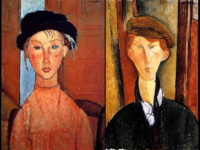 Amedeo Modigliani Young Girl in Beret and Young Man with Cap - Portraits of 'Young Girl in Beret' (1918, oil on canvas, private collection, Paris) and of 'Young Man with Cap' (1919, oil painting on canvas, The Detroit Institute of Arts, bequest of Robert H. Tannahill), by the Italian artist Amedeo Modigliani, who has painted everyone close to him for posterity, his patrons, dealers and friends from his bohemian circle in Montparnasse, female models, children and unknown persons. - , Amedeo, Modigliani, young, girl, girls, beret, berets, man, men, cap, caps, art, arts, painter, painters, artist, artists, sculptor, sculptors, Expressionist, Expressionists, portraits, portrait, 1918, oil, canvas, private, collection, collections, Paris, 1919, painting, paintings, The, Detroit, institute, institutes, bequest, bequests, Robert, Tannahill, Italian, everyone, posterity, patrons, patron, dealers, dealer, friends, friend, bohemian, circle, circles, Montparnasse, female, models, model, children, child, unknown, persons, person - Portraits of 'Young Girl in Beret' (1918, oil on canvas, private collection, Paris) and of 'Young Man with Cap' (1919, oil painting on canvas, The Detroit Institute of Arts, bequest of Robert H. Tannahill), by the Italian artist Amedeo Modigliani, who has painted everyone close to him for posterity, his patrons, dealers and friends from his bohemian circle in Montparnasse, female models, children and unknown persons. Решайте бесплатные онлайн Amedeo Modigliani Young Girl in Beret and Young Man with Cap пазлы игры или отправьте Amedeo Modigliani Young Girl in Beret and Young Man with Cap пазл игру приветственную открытку  из puzzles-games.eu.. Amedeo Modigliani Young Girl in Beret and Young Man with Cap пазл, пазлы, пазлы игры, puzzles-games.eu, пазл игры, онлайн пазл игры, игры пазлы бесплатно, бесплатно онлайн пазл игры, Amedeo Modigliani Young Girl in Beret and Young Man with Cap бесплатно пазл игра, Amedeo Modigliani Young Girl in Beret and Young Man with Cap онлайн пазл игра , jigsaw puzzles, Amedeo Modigliani Young Girl in Beret and Young Man with Cap jigsaw puzzle, jigsaw puzzle games, jigsaw puzzles games, Amedeo Modigliani Young Girl in Beret and Young Man with Cap пазл игра открытка, пазлы игры открытки, Amedeo Modigliani Young Girl in Beret and Young Man with Cap пазл игра приветственная открытка