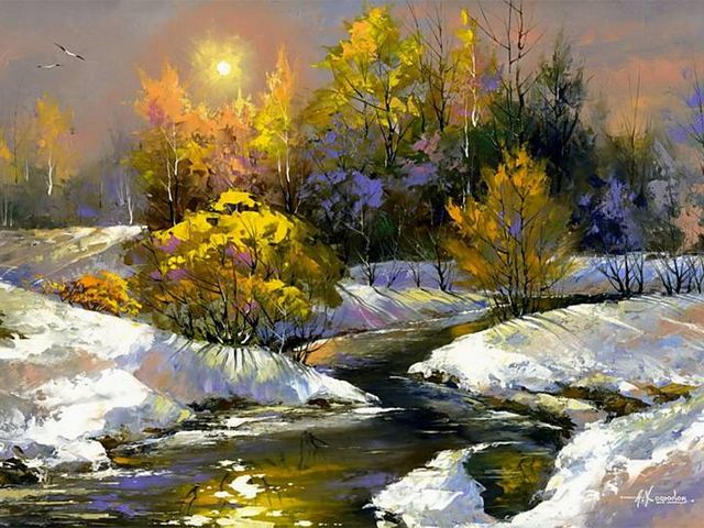Bright Winter Morning by Alexander Khodyukov juego de puzzle 
