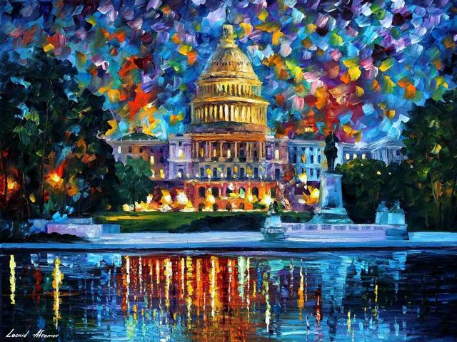 Capitol at Night by Leonid Afremov - 'Capitol at Night ' is a wonderful painting (oil on canvas with palette knife) by the Russian-Israeli artist Leonid Afremov (1955-2019), painted after his visit in Washington. <br />
At the painting is depicted the stunning night sky over the Capitol, with millions of beautifully sparkling lights of colorful fireworks behind the dome of the Capitol. - , Capitol, night, nights, Leonid, Afremov, art, arts, wonderful, painting, paintings, oil, canvas, palette, knife, Russian, Israeli, artist, artists, visit, visits, Washington, stunning, sky, skies, millions, million, beautifully, sparkling, lights, lights, colorful, fireworks, firework, dome, domes - 'Capitol at Night ' is a wonderful painting (oil on canvas with palette knife) by the Russian-Israeli artist Leonid Afremov (1955-2019), painted after his visit in Washington. <br />
At the painting is depicted the stunning night sky over the Capitol, with millions of beautifully sparkling lights of colorful fireworks behind the dome of the Capitol. Подреждайте безплатни онлайн Capitol at Night by Leonid Afremov пъзел игри или изпратете Capitol at Night by Leonid Afremov пъзел игра поздравителна картичка  от puzzles-games.eu.. Capitol at Night by Leonid Afremov пъзел, пъзели, пъзели игри, puzzles-games.eu, пъзел игри, online пъзел игри, free пъзел игри, free online пъзел игри, Capitol at Night by Leonid Afremov free пъзел игра, Capitol at Night by Leonid Afremov online пъзел игра, jigsaw puzzles, Capitol at Night by Leonid Afremov jigsaw puzzle, jigsaw puzzle games, jigsaw puzzles games, Capitol at Night by Leonid Afremov пъзел игра картичка, пъзели игри картички, Capitol at Night by Leonid Afremov пъзел игра поздравителна картичка
