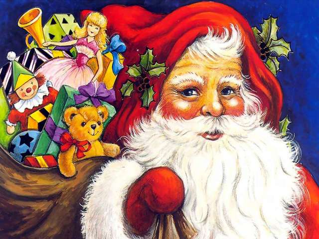Christmas Greeting Card with Santa Claus - A beautiful drawing on a greeting card for Christmas with smiling Santa Claus, who carries a large sack full of gifts. - , Christmas, greeting, greetings, card, cards, Santa, Claus, art, arts, cartoons, cartoon, holiday, holidays, feast, feasts, festivity, festivities, celebration, celebrations, seasons, season, beautiful, drawing, drawings, sack, sacks, gifts, gift - A beautiful drawing on a greeting card for Christmas with smiling Santa Claus, who carries a large sack full of gifts. Решайте бесплатные онлайн Christmas Greeting Card with Santa Claus пазлы игры или отправьте Christmas Greeting Card with Santa Claus пазл игру приветственную открытку  из puzzles-games.eu.. Christmas Greeting Card with Santa Claus пазл, пазлы, пазлы игры, puzzles-games.eu, пазл игры, онлайн пазл игры, игры пазлы бесплатно, бесплатно онлайн пазл игры, Christmas Greeting Card with Santa Claus бесплатно пазл игра, Christmas Greeting Card with Santa Claus онлайн пазл игра , jigsaw puzzles, Christmas Greeting Card with Santa Claus jigsaw puzzle, jigsaw puzzle games, jigsaw puzzles games, Christmas Greeting Card with Santa Claus пазл игра открытка, пазлы игры открытки, Christmas Greeting Card with Santa Claus пазл игра приветственная открытка