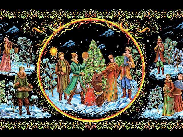 Christmas Palekh Miniature puzzle game 