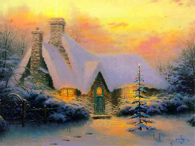 Christmas Tree Cottage by Thomas Kinkade Puzzle Spiel 