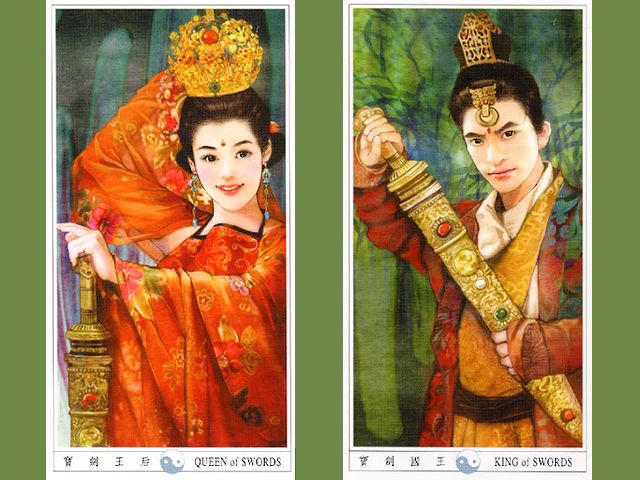 Der-Jen China Tarot Queen and King of Swords Puzzle Spiel 