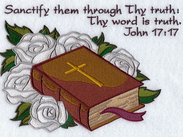 Easter Theme Bible and White Roses Machine Embroidery - Beautiful design of machine embroidery with Easter elements on religious theme as Bible and white roses, which symbolize peace and purity, accompanied with Jesus' words 'Sanctify them through Thy truth: Thy Word Is Truth (John 17:17)'. This classic decoration for Easter is a wonderful symbol of faith and rebirth and may be used on Bible cover, or for holiday decoration of your home or church. - , Easter, theme, themes, Bible, white, roses, rose, machine, embroidery, embroideries, art, arts, holiday, holidays, beautiful, design, designs, elements, element, religious, peace, purity, words, word, truth, John, classic, decoration, decorations, wonderful, symbol, symbols, faith, rebirth, cover, covers, home, homes, church, churches - Beautiful design of machine embroidery with Easter elements on religious theme as Bible and white roses, which symbolize peace and purity, accompanied with Jesus' words 'Sanctify them through Thy truth: Thy Word Is Truth (John 17:17)'. This classic decoration for Easter is a wonderful symbol of faith and rebirth and may be used on Bible cover, or for holiday decoration of your home or church. Подреждайте безплатни онлайн Easter Theme Bible and White Roses Machine Embroidery пъзел игри или изпратете Easter Theme Bible and White Roses Machine Embroidery пъзел игра поздравителна картичка  от puzzles-games.eu.. Easter Theme Bible and White Roses Machine Embroidery пъзел, пъзели, пъзели игри, puzzles-games.eu, пъзел игри, online пъзел игри, free пъзел игри, free online пъзел игри, Easter Theme Bible and White Roses Machine Embroidery free пъзел игра, Easter Theme Bible and White Roses Machine Embroidery online пъзел игра, jigsaw puzzles, Easter Theme Bible and White Roses Machine Embroidery jigsaw puzzle, jigsaw puzzle games, jigsaw puzzles games, Easter Theme Bible and White Roses Machine Embroidery пъзел игра картичка, пъзели игри картички, Easter Theme Bible and White Roses Machine Embroidery пъзел игра поздравителна картичка