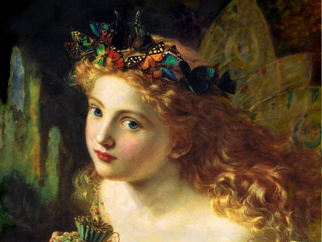 Fairy Queen by Sophie Anderson Fragment - Fragment of 'Fairy Queen' (circa 1880, oil on canvas, private collections), wonderful picture enchanted with serenity, depicting a girl with wreath of colourful butterflies, painted by  Sophie Gengembre Anderson (1823-1903), a French-born British artist, landscape painter and illustrator. The full title of this painting is:<br />
'Take the fair face of woman, and gently suspending,<br />
With butterflies, flowers, and jewels attending,<br />
Thus your fairy is made of most beautiful things.'<br />
It is supposed, that these three lines were taken from a poem by Charles Ede, but that’s just a guess. - , fairy, queen, queens, Sophie, Anderson, fragment, fragments, art, arts, 1880, oil, canvas, private, collections, collection, wonderful, picture, pictures, serenity, girl, girls, wreath, wreaths, colourful, butterflies, butterfly, Gengembre, 1823, 1903, French, British, artist, artists, landscape, landscapes, painter, painters, illustrator, illustrators, title, titles, painting, paintings, fair, face, faces, woman, women, gently, flowers, flower, jewels, beautiful, lines, line, poem, poems, Charles, Ede, guess - Fragment of 'Fairy Queen' (circa 1880, oil on canvas, private collections), wonderful picture enchanted with serenity, depicting a girl with wreath of colourful butterflies, painted by  Sophie Gengembre Anderson (1823-1903), a French-born British artist, landscape painter and illustrator. The full title of this painting is:<br />
'Take the fair face of woman, and gently suspending,<br />
With butterflies, flowers, and jewels attending,<br />
Thus your fairy is made of most beautiful things.'<br />
It is supposed, that these three lines were taken from a poem by Charles Ede, but that’s just a guess. Решайте бесплатные онлайн Fairy Queen by Sophie Anderson Fragment пазлы игры или отправьте Fairy Queen by Sophie Anderson Fragment пазл игру приветственную открытку  из puzzles-games.eu.. Fairy Queen by Sophie Anderson Fragment пазл, пазлы, пазлы игры, puzzles-games.eu, пазл игры, онлайн пазл игры, игры пазлы бесплатно, бесплатно онлайн пазл игры, Fairy Queen by Sophie Anderson Fragment бесплатно пазл игра, Fairy Queen by Sophie Anderson Fragment онлайн пазл игра , jigsaw puzzles, Fairy Queen by Sophie Anderson Fragment jigsaw puzzle, jigsaw puzzle games, jigsaw puzzles games, Fairy Queen by Sophie Anderson Fragment пазл игра открытка, пазлы игры открытки, Fairy Queen by Sophie Anderson Fragment пазл игра приветственная открытка