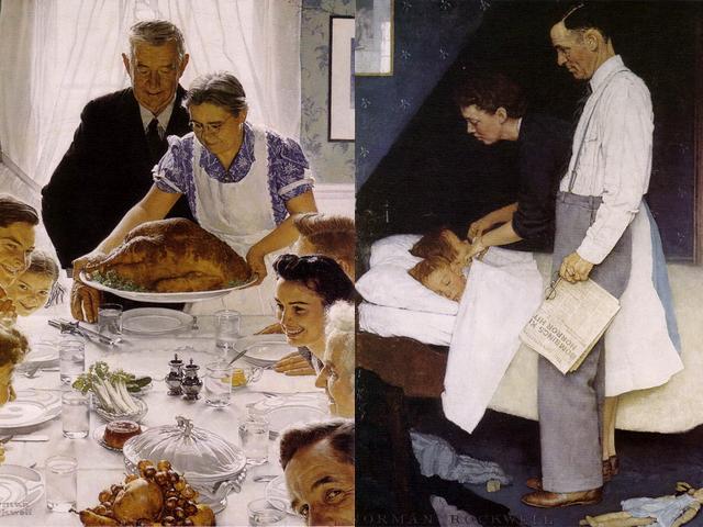 Four Freedoms by Norman Rockwell - The paintings 'Freedom from Want' (aka the 'Norman Rockwell Thanksgiving') and 'Freedom from Fear', from the famous artworks series 'Four Freedoms', by the American artist Norman Rockwell (oil on canvas, 1943, Norman Rockwell Museum Stockbridge, Massachusetts, United States). - , Four, Freedoms, Norman, Rockwell, art, arts, cartoon, cartoons, holidays, holiday, feast, feasts, freedom, want, Thanksgiving, fear, fears, famous, artwork, artworks, series, serie, American, artist, artists, oil, canvas, canvases, 1943, museum, museums, Stockbridge, Massachusetts, United, States - The paintings 'Freedom from Want' (aka the 'Norman Rockwell Thanksgiving') and 'Freedom from Fear', from the famous artworks series 'Four Freedoms', by the American artist Norman Rockwell (oil on canvas, 1943, Norman Rockwell Museum Stockbridge, Massachusetts, United States). Solve free online Four Freedoms by Norman Rockwell puzzle games or send Four Freedoms by Norman Rockwell puzzle game greeting ecards  from puzzles-games.eu.. Four Freedoms by Norman Rockwell puzzle, puzzles, puzzles games, puzzles-games.eu, puzzle games, online puzzle games, free puzzle games, free online puzzle games, Four Freedoms by Norman Rockwell free puzzle game, Four Freedoms by Norman Rockwell online puzzle game, jigsaw puzzles, Four Freedoms by Norman Rockwell jigsaw puzzle, jigsaw puzzle games, jigsaw puzzles games, Four Freedoms by Norman Rockwell puzzle game ecard, puzzles games ecards, Four Freedoms by Norman Rockwell puzzle game greeting ecard