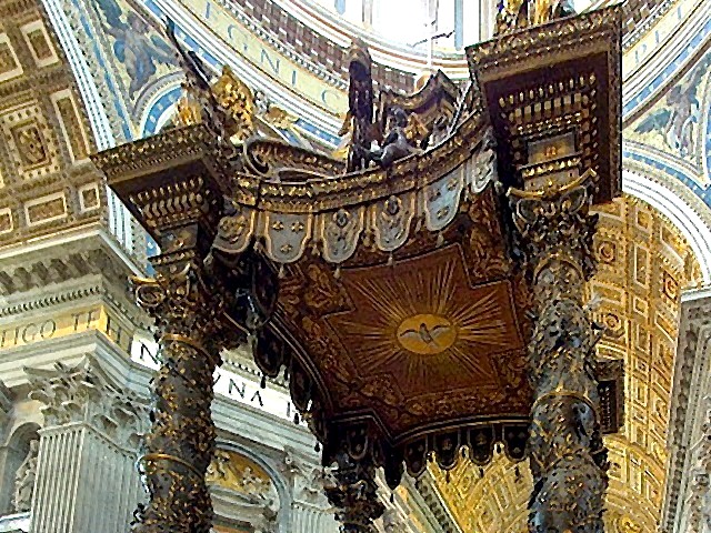 Gian Lorenzo Bernini Bronze Baldachin Basilica Saint Peter Vatican Rome Italy - The famous baroque baldachin of massive gilded bronze, by Gian Lorenzo Bernini (1598-1680), an Italian sculptor, architect and painter, which is sheltering the High Altar at the Basilica 'Saint Peter' in Vatican, Rome, Italy, made with bronze over 6000 kg, taken from the Pantheon (1624-1633). - , Gian, Lorenzo, Bernini, bronze, baldachin, basilica, basilicas, Saint, Peter, St.Peter, Vatican, Rome, Italy, art, arts, places, place, holidays, holiday, travel, travels, tour, tours, trips, trip, excursion, excursions, famous, baroque, massive, gilded, 6000kg, 1598-1680, Italian, sculptor, sculptors, architect, architects, painter, painters, High, Altar, altars, Pantheon - The famous baroque baldachin of massive gilded bronze, by Gian Lorenzo Bernini (1598-1680), an Italian sculptor, architect and painter, which is sheltering the High Altar at the Basilica 'Saint Peter' in Vatican, Rome, Italy, made with bronze over 6000 kg, taken from the Pantheon (1624-1633). Solve free online Gian Lorenzo Bernini Bronze Baldachin Basilica Saint Peter Vatican Rome Italy puzzle games or send Gian Lorenzo Bernini Bronze Baldachin Basilica Saint Peter Vatican Rome Italy puzzle game greeting ecards  from puzzles-games.eu.. Gian Lorenzo Bernini Bronze Baldachin Basilica Saint Peter Vatican Rome Italy puzzle, puzzles, puzzles games, puzzles-games.eu, puzzle games, online puzzle games, free puzzle games, free online puzzle games, Gian Lorenzo Bernini Bronze Baldachin Basilica Saint Peter Vatican Rome Italy free puzzle game, Gian Lorenzo Bernini Bronze Baldachin Basilica Saint Peter Vatican Rome Italy online puzzle game, jigsaw puzzles, Gian Lorenzo Bernini Bronze Baldachin Basilica Saint Peter Vatican Rome Italy jigsaw puzzle, jigsaw puzzle games, jigsaw puzzles games, Gian Lorenzo Bernini Bronze Baldachin Basilica Saint Peter Vatican Rome Italy puzzle game ecard, puzzles games ecards, Gian Lorenzo Bernini Bronze Baldachin Basilica Saint Peter Vatican Rome Italy puzzle game greeting ecard