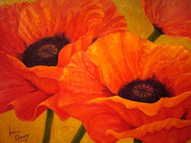 Giant Brilliant Poppies by Kim Rhoneya juego de puzzle 