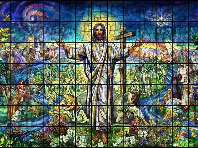 Largest Stained Glass Window Church of Resurrection Leawood Kansas Puzzle Spiel 