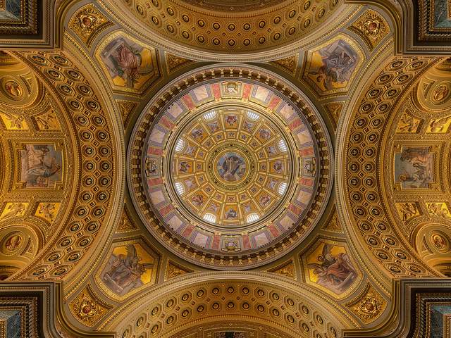 Ornate Ceiling in St.Stephen Basilica Budapest Hungary puzzle game 