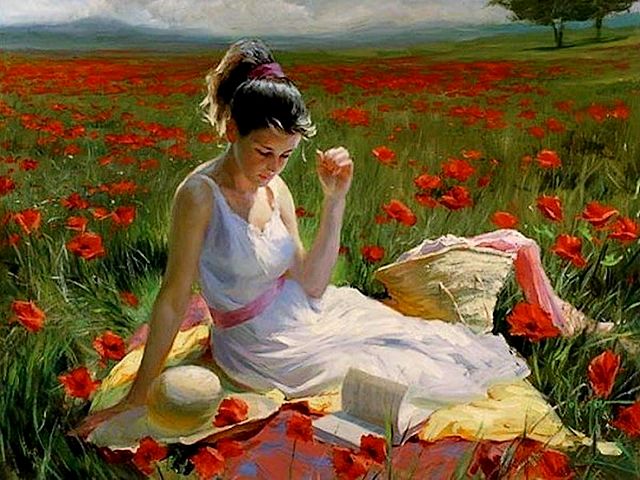 Picnic among Poppies by Vladimir Volegov puzzle game 